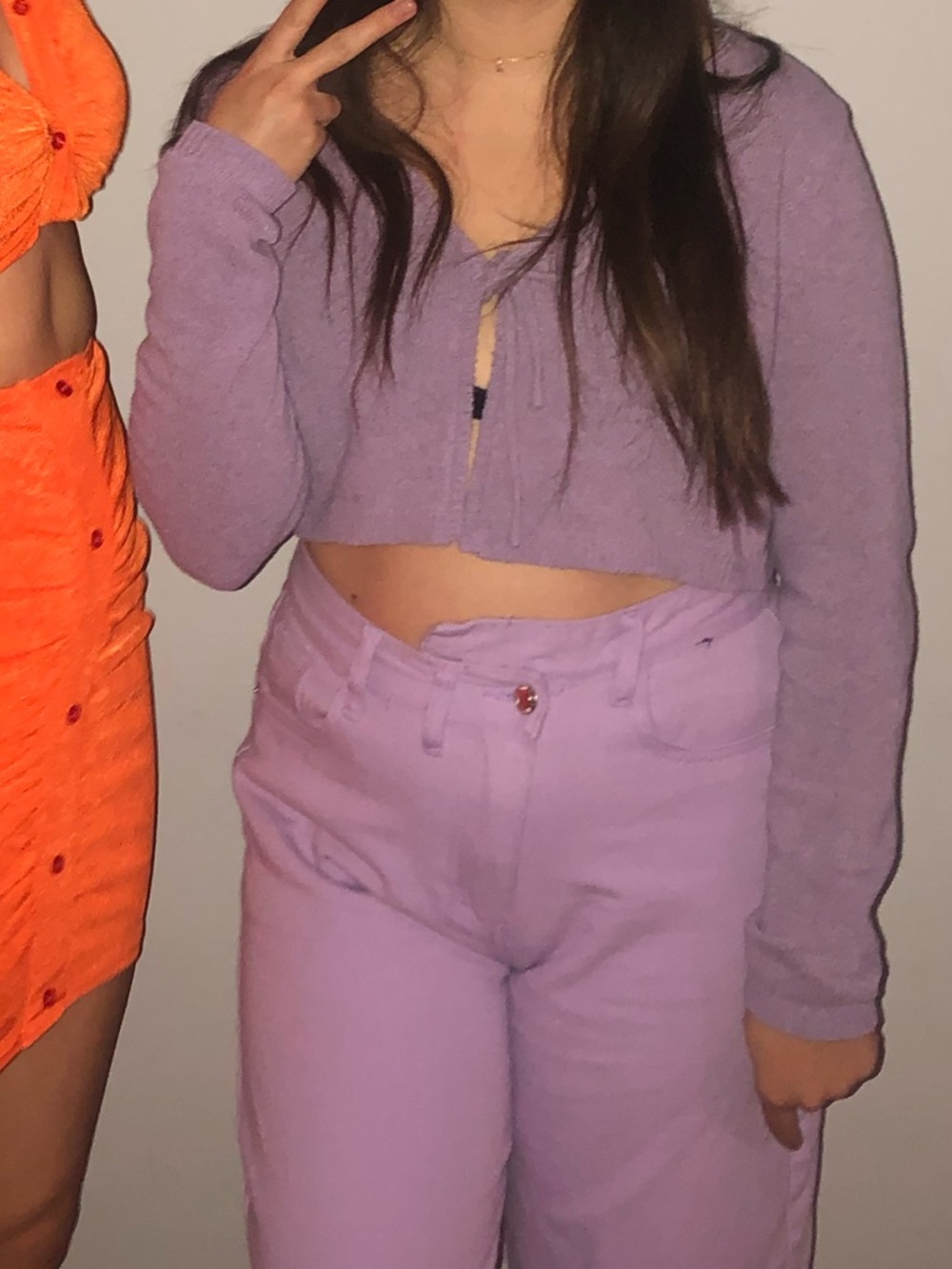 PrettyLittleThing Lilac Cropped Knit Cardigan